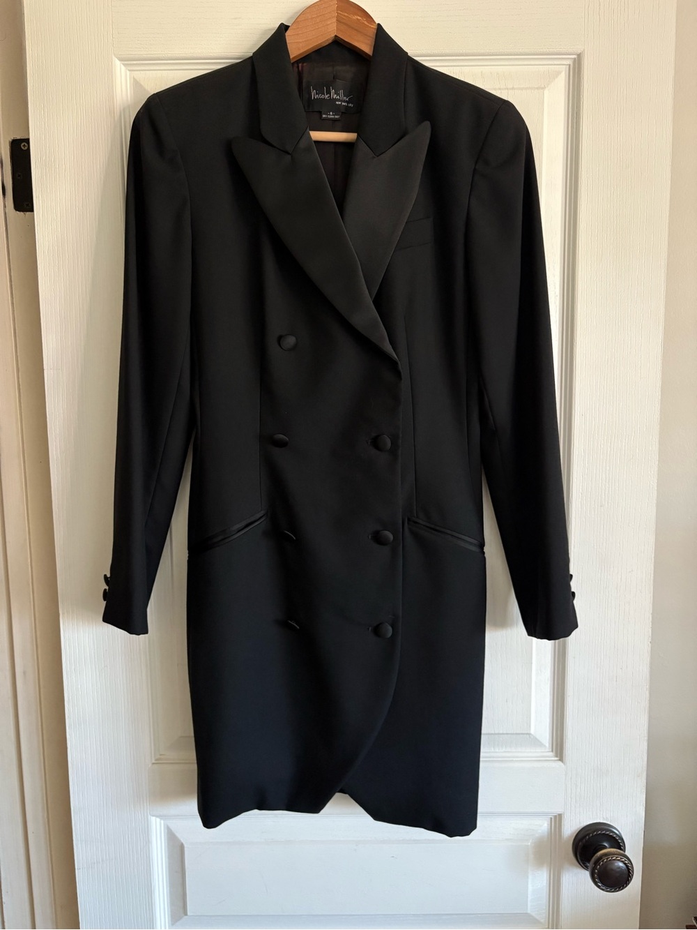 Nicole Miller Black Blazer dress (padded shoulder)